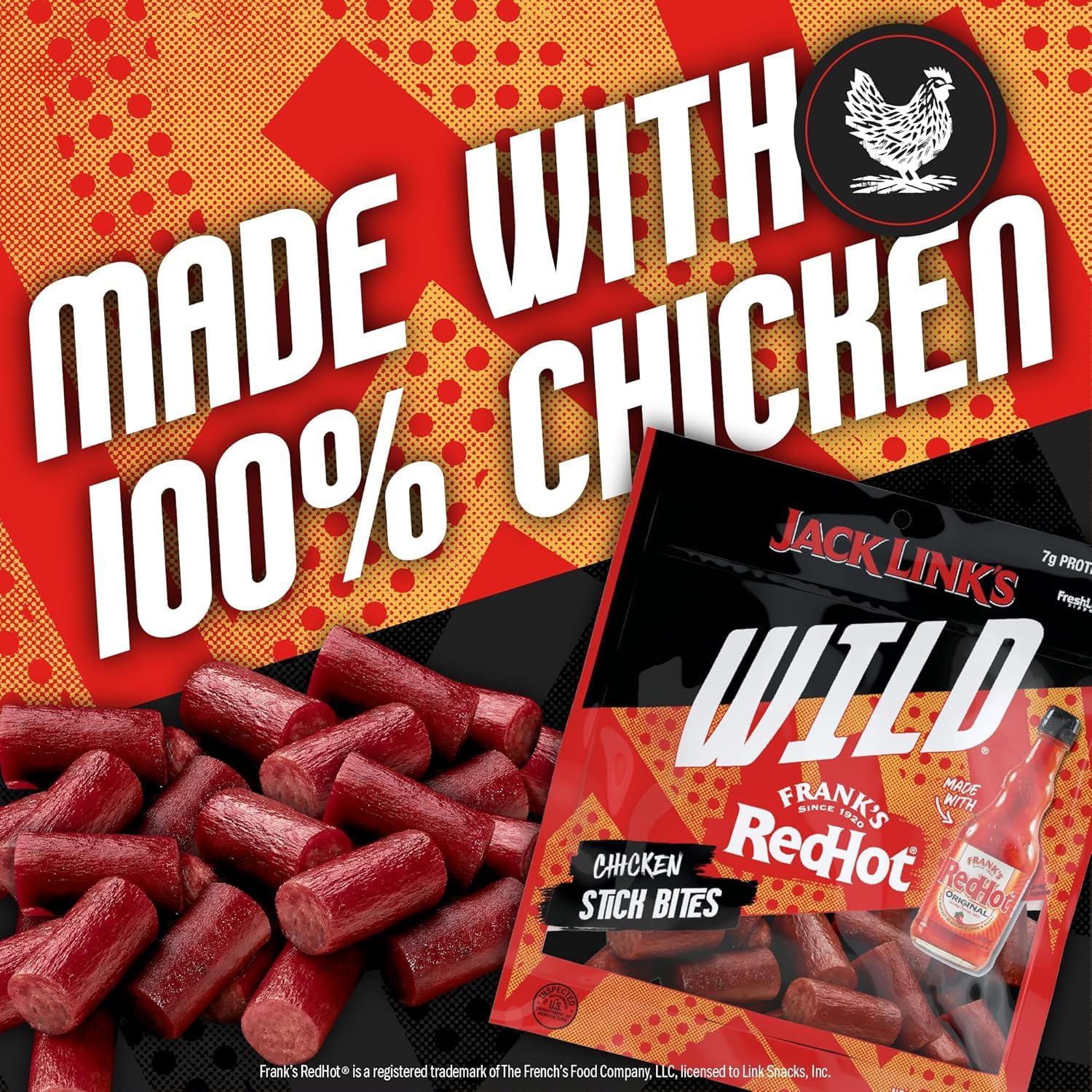 Amazon.com: Jack Link's WILD Frank's RedHot Mini Chicken Stick